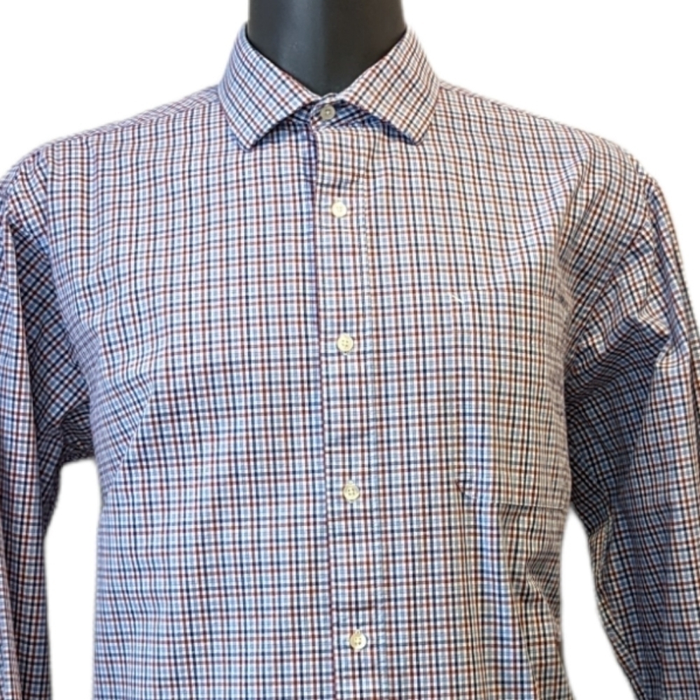 2/$20 Tommy Hilfiger Blue Plaid Button Front Shirt XL